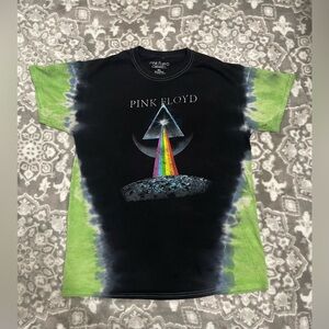 Pink Floyd Dark Side Of The Moon " World Tour72" Tie Dye Men's Shirt Size Medium